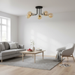 Plafoniera moderna negru/auriu sticla chihlimbar 5xG9 Burano 2038 Jupiter